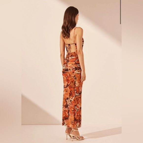 Shona Joy Ruby Open Back Ruched Midi Dress - Picture 2 of 3